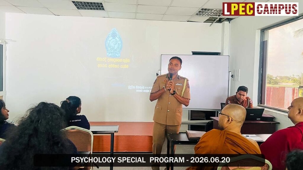 Guest Lecture on Criminal Psychology by Senior Superintendent of Police Buddhika Manathunga